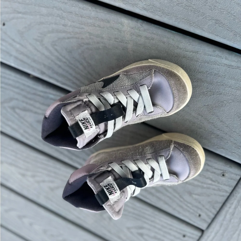 Nike Court Borough Mid Girls Sneakers Purple Gray Youth Size 11